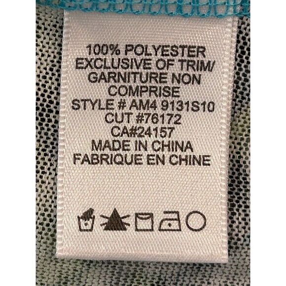 ABBIE MAGS Women’s Twin Set Cardigan & Tank Geometric Green Blue Gray Large - Picture 11 of 12